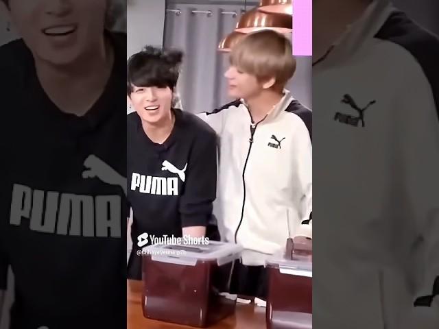 taehyung playing with jungkook hairs #shorts #btsforever #taekook moments