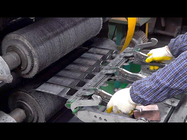 Kitchen knife mass production process. Korean knife factory.