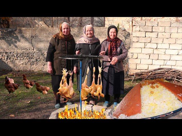 We cooked CHICKEN on a bicycle wheel and brewed PLOV