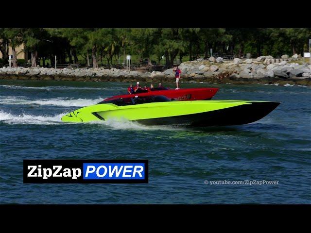 Green Lamborghini SV Boat | MTI 52' Catamaran SuperVeloce