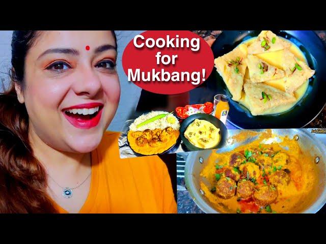 Custard Bread Pudding & Malai Kofte for my mukbang | Ghar walon ko kaisi lagi? #vlogs  PV31