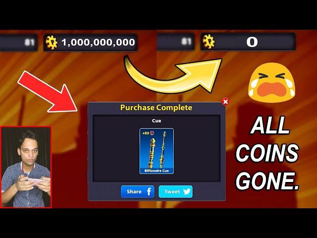 I BY MISTAKE BOUGHT THE BILLIONAIRE CUE & LOST ALL MY COINS IN POOL (quitting)