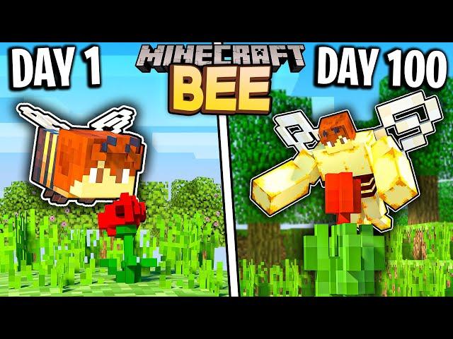 I Survived 100 Days as a BEE in Minecraft