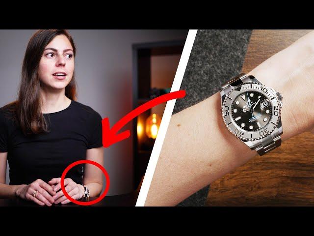 Wearing a Rolex Yacht-Master