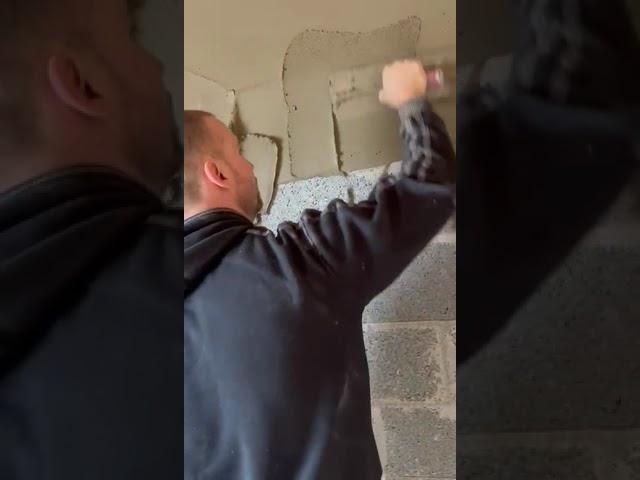 Sand cement render plaster block wall newbuild #construction #plastering #oddlysatisfying #cement #1