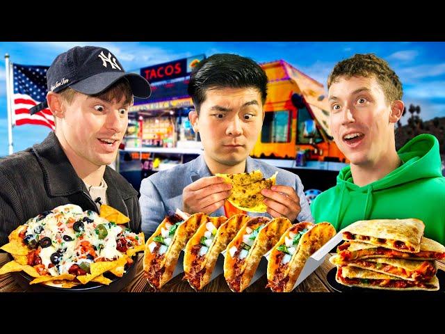 Two Brits try LA Street Tacos for the first time ft. Steven He