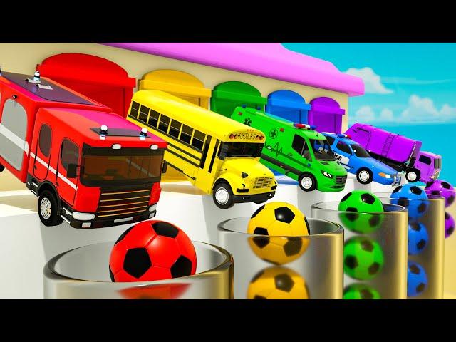 Wheels on the Bus + Finger Family Song | Colorful Soccer Balls | Baby Nursery Rhymes & Kids Songs