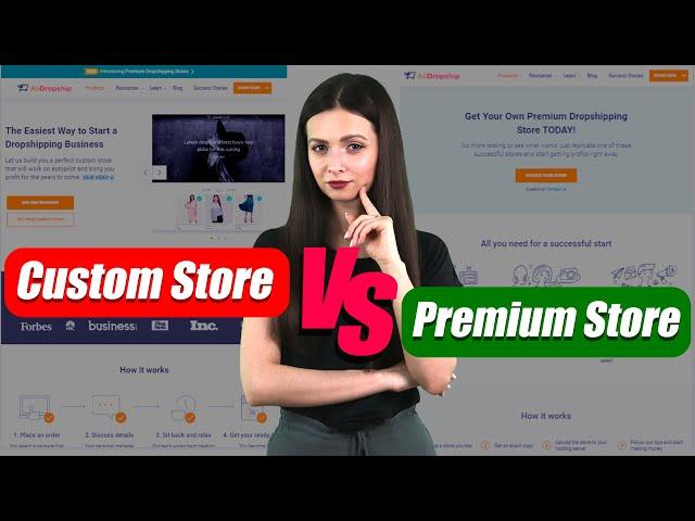 AliDropship Custom Store vs Premium Store Pros  Cons