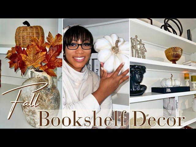 HOW TO STYLE A MODERN BUILT-IN BOOKCASE | DECORATE WITH ME FOR FALL 2024 @tiahnamrose