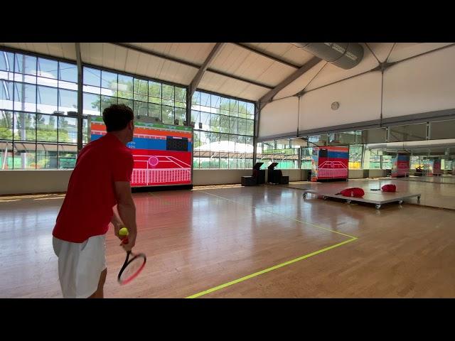 Virtual Tennis Training on Interactive Wall