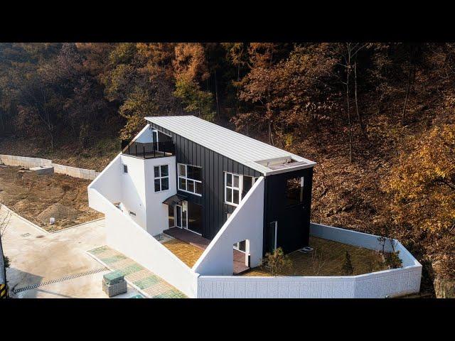 (매물.805)독특한 외관, 멋을 아는 전원주택 분양 경기 광주 퇴촌면 대지115평 건평 58평 내부 풀옵션 숲을끼고 있는 평지 위치한 신축 전원주택 매매