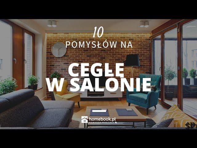 Cegła na ścianie w salonie - 10 pomysłów #nowoczesny salon #projekt salonu