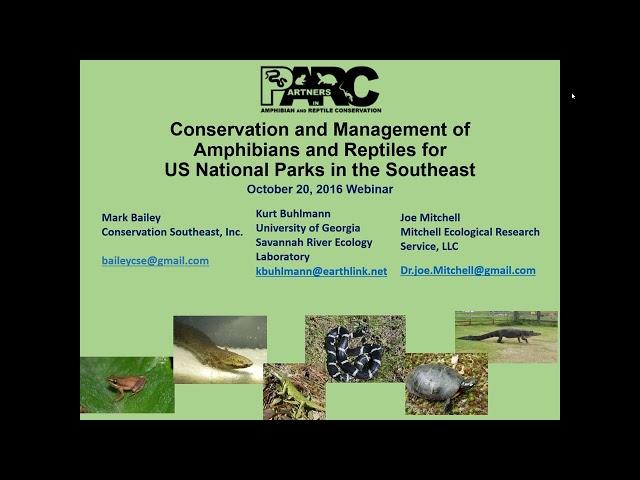 Conservation and Management of Amphibians and Reptiles for US National Parks in the Southeast