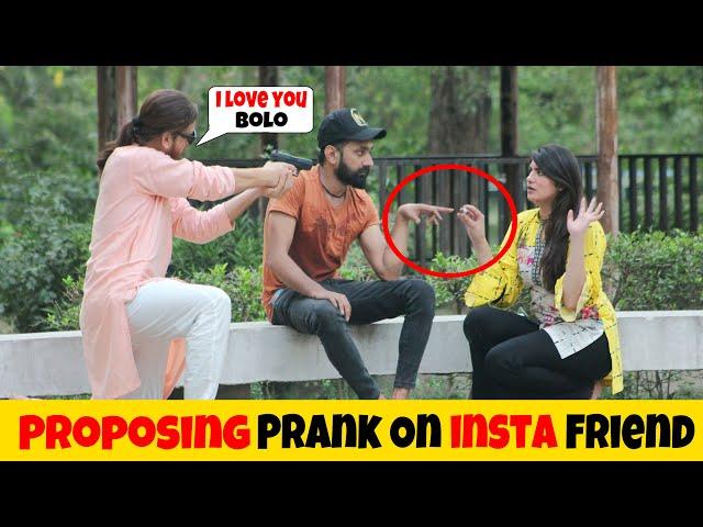 Fake G-U-N Proposing Prank On Instagram  Friend ️ | Epic Reactions 