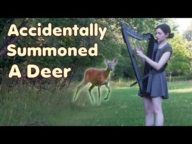 She Accidentally Summoned a Deer and Became a Disney Princess #shorts #harp #harpi