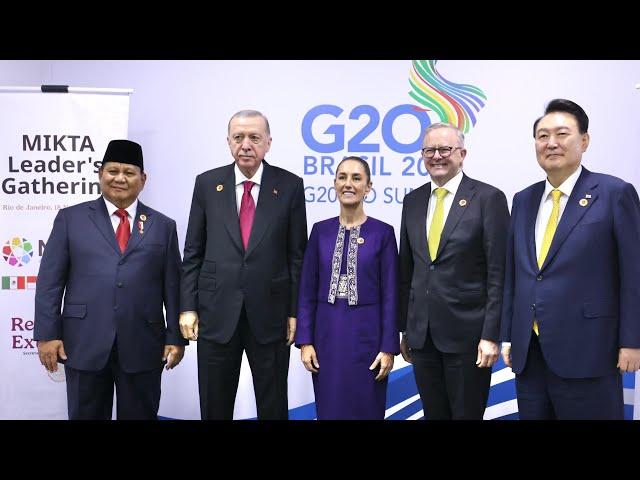 Presiden Prabowo Bertemu Para Pemimpin MIKTA di KTT G20 Brasil 2024, Rio de Janeiro,18 November 2024