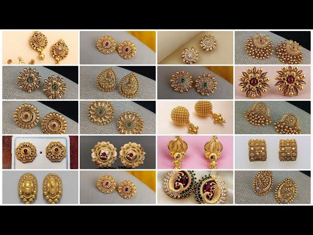 Latest gold stud earrings designs 2025/New gold earrings designs/Latest Trendy Gold Jewelery designs