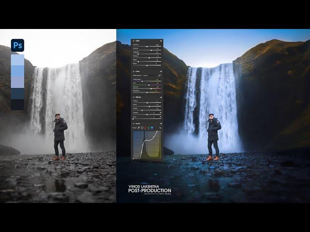 How To Retouching & Color Grading in a Waterfall Shoot | Tutorial 076# | Photoshop CC 2024