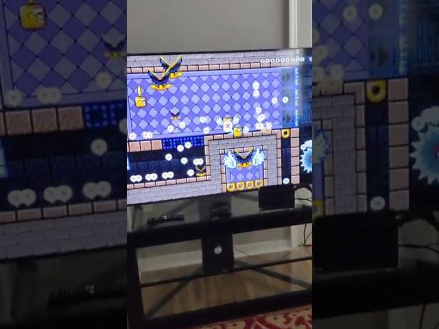 zaviorfluff dad first try on Mario maker 2 troll level