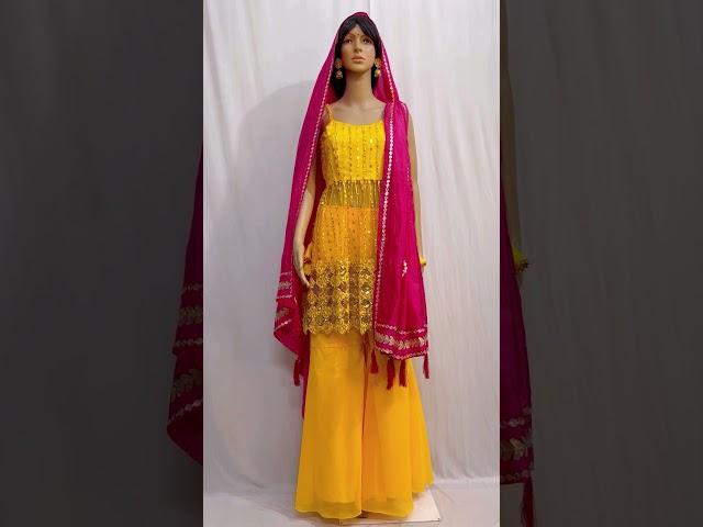 Designer Sharara suit from Saree full tutorial on my YouTube channel,Vandana Rai homemaker #Shorts ￼