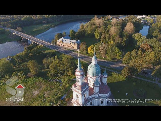 Аэросъемка города Кингисепп (Екатерининский собор)