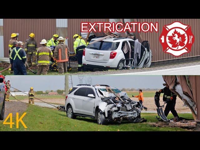 Vehicle vs Building with Extrication - C-K Fire, 5996 Riverview Line, 10/29/2019