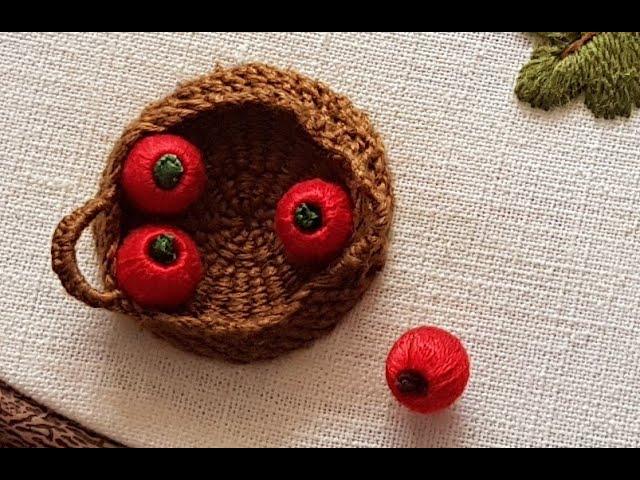 Stumpwork Tutorials (French Embroidery) -  3-D Apple & Stem