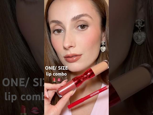 One/ Size beauty lip combo 🫦 #makeup #makeuptutorial #makeuptips #lipcombo #lipstick