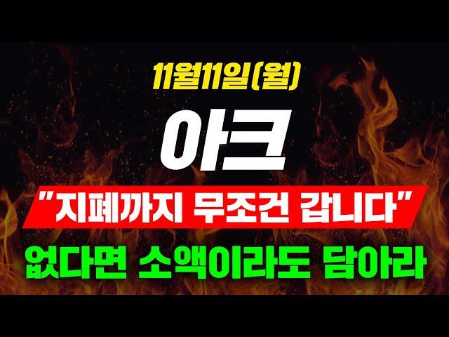 [긴급속보]11월11일(월)아크"지폐까지 무조건 갑니다"없다면 소액이라도 담아라#아크시세 #아크유의