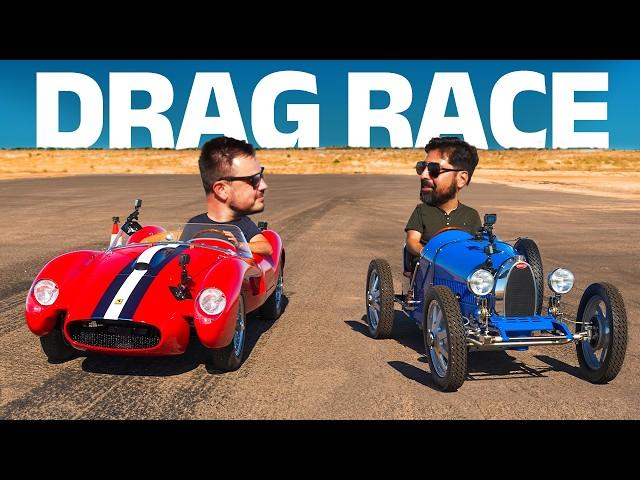 Drag racing two $300k toy cars: Ferrari vs Bugatti