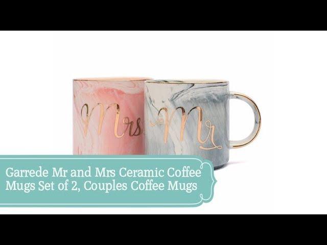 Garrede Mr and Mrs Ceramic Coffee Mugs Set of 2, Couples Coffee Mugs