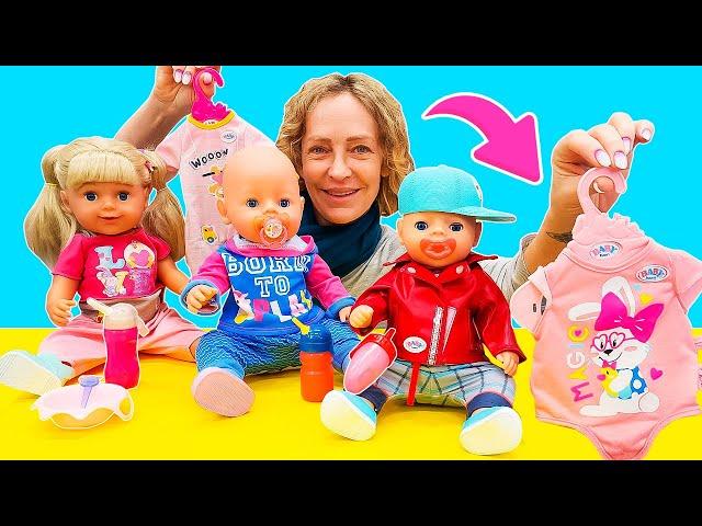 Puppen Video für Kinder mit Nicole | Baby Puppen. Wir gehen für Baby Born einkaufen.