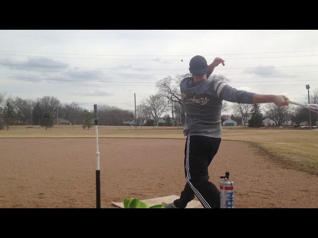 Swing tip: increase hitting power by getting your hands back (quick demonstration)