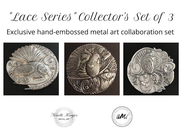 Lace Series Metal Art Collector's Set | Handcrafted Embossed Metal Artwork