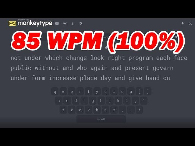 85 wpm - what 85 words per minute typing looks like #typing #typingspeedtest #raushantypingmaster
