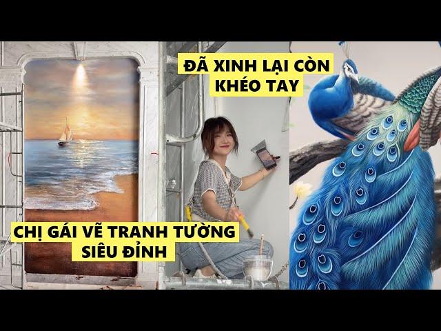 Chị gái vẽ tranh tường siêu đỉnh luôn