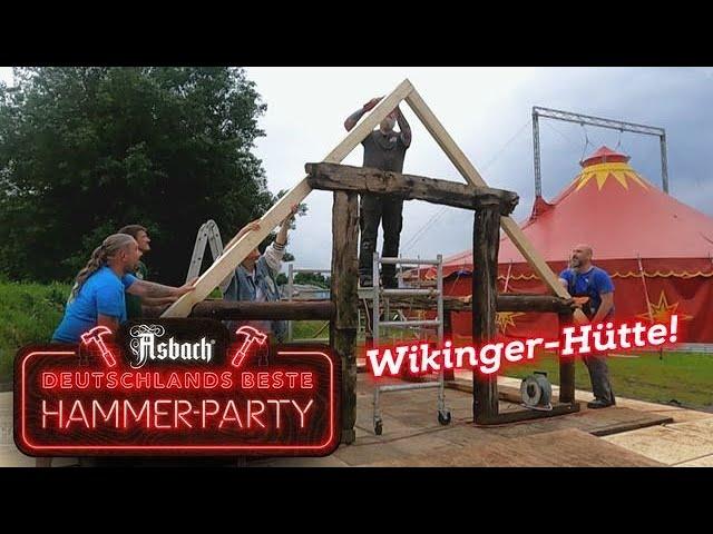 Heldenhaftes Massivholz 🪓 DIY-Grillhütte im Wikingerstil | Asbach Deutschlands beste Hammer-Party