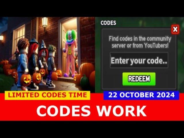 *CODES* Trick or Treat! ROBLOX | LIMITED CODES TIME | OCTOBER 22, 2024