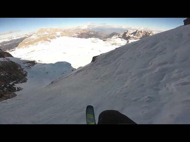 20 sec fall on icy snow - ski free ride fall