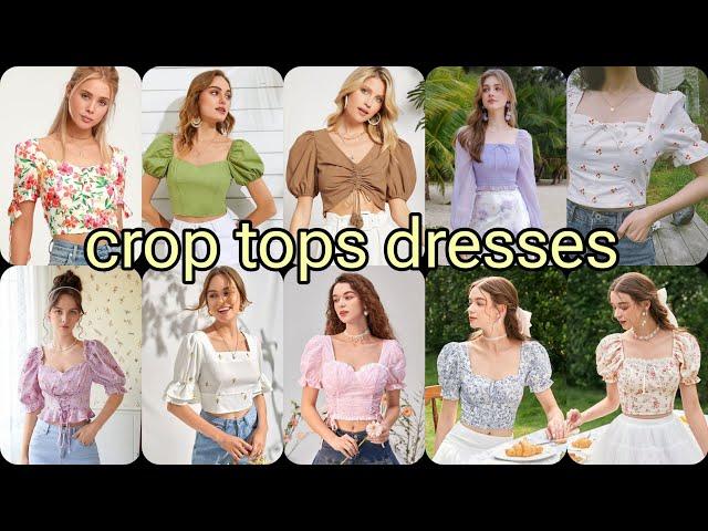 Cute and pretty crop tops dresses collection || latest crop tops design