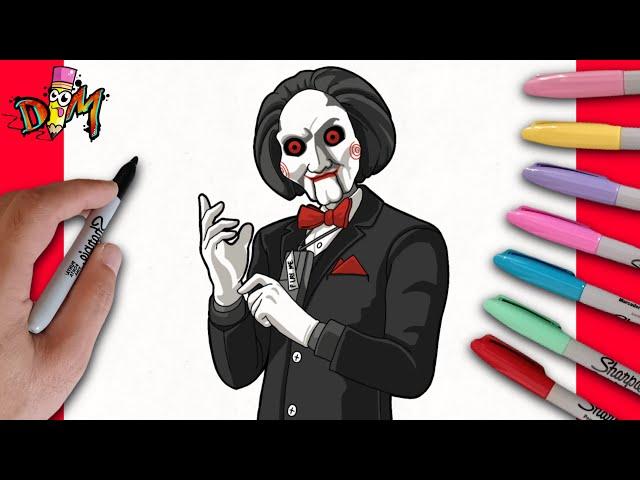 COMO DESENHAR o JIGSAW (BILLY) do FORTNITE | FÁCIL | how to draw jigsaw billy from fortnite