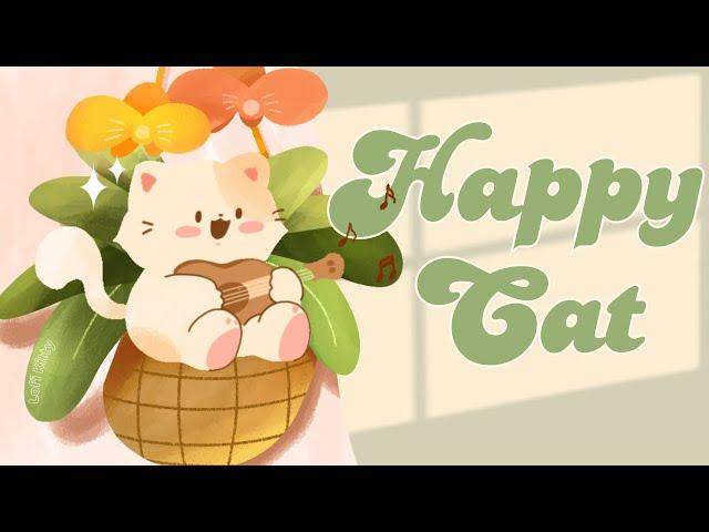 Happy Cat Lofi 1 Hour Cafe SongStream cafecute & relaxing Make Your Day Better