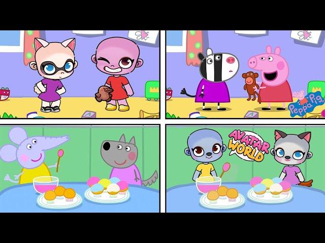 Peppa Pig in Avatar World | Monkey has a COUGH | Madame Gazelle's Leaving PARTY!