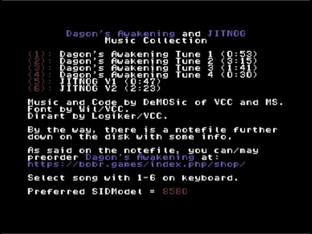 C64 Music Collection:Dagon's Awakening + JITNOG Music Collection by MS,VCC! 6 November 2022!