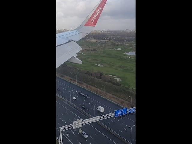 Schipol Amsterdam, Window View Landing - February 2020