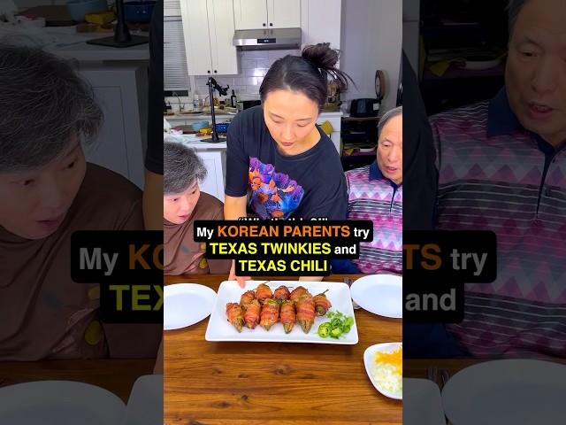 Korean Parents try Texas Twinkies & Texas Red Chili for the First Time  #texasbbq #texas #brisket