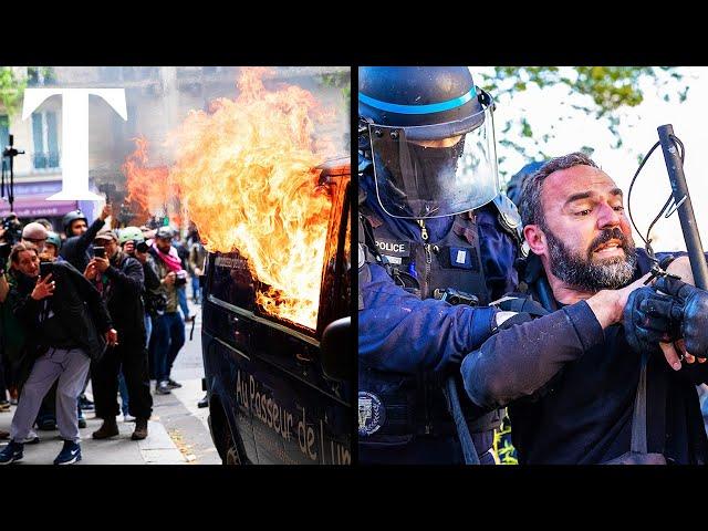 Paris riot: police clash with protesters at May Day march