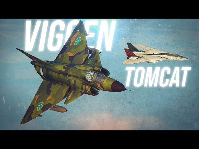 Swedish Viggen Vs F-14 Tomcat Dogfight | Digital Combat Simulator | DCS |