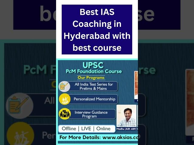 Best IAS Coaching in  Hyderabad with best Course