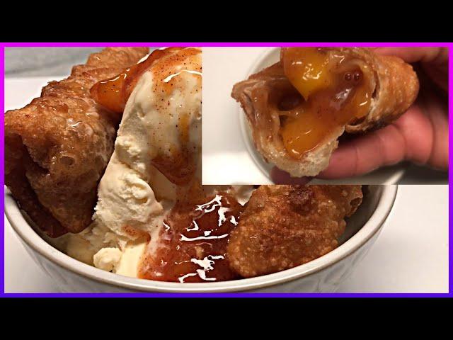 THE BEST PEACH COBBLER EGG ROLLS/beginners friendly